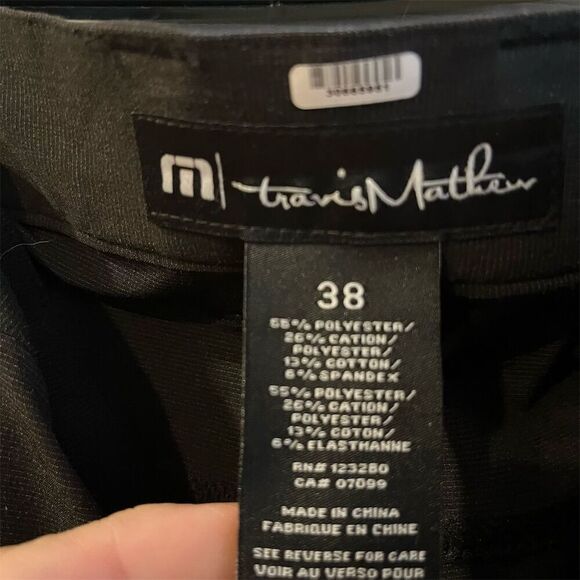 Travis Mathew Men's Black Dress Pants Size 38 Flat Front Casual - Picture 4 of 8